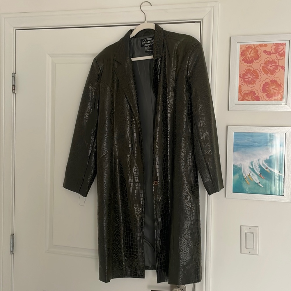 Selene Sport Crocodile Embossed Trench Coat